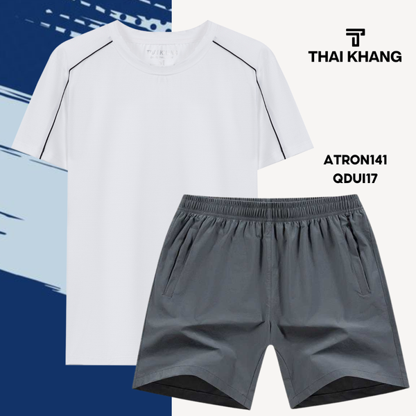 Bộ thể thao nam cổ tròn Thái Khang chất liệu vải thun lạnh B04