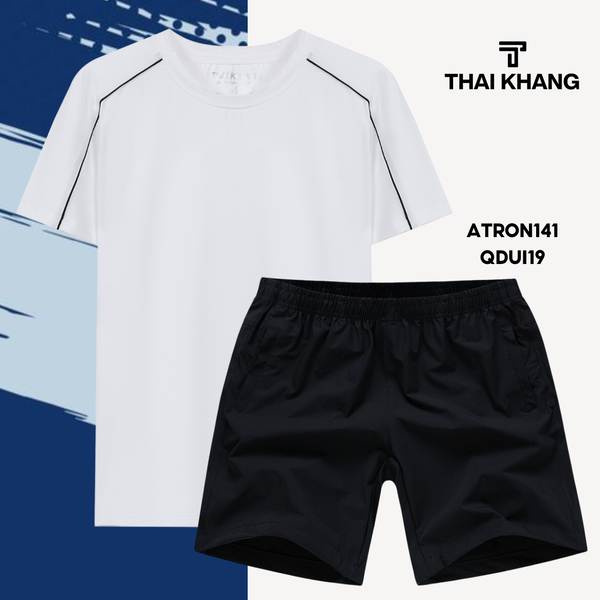 Bộ thể thao nam cổ tròn Thái Khang chất liệu vải thun lạnh B04