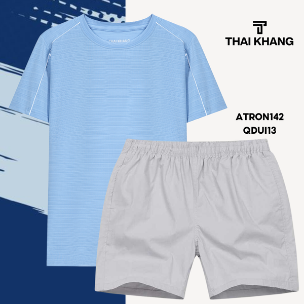Bộ thể thao nam cổ tròn Thái Khang chất liệu vải thun lạnh B04