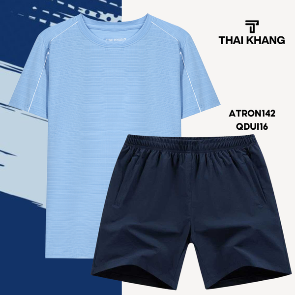 Bộ thể thao nam cổ tròn Thái Khang chất liệu vải thun lạnh B04
