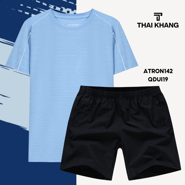 Bộ thể thao nam cổ tròn Thái Khang chất liệu vải thun lạnh B04