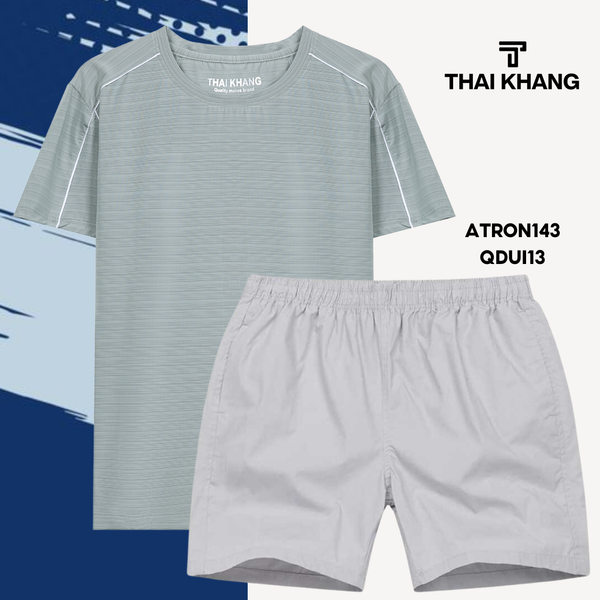 Bộ thể thao nam cổ tròn Thái Khang chất liệu vải thun lạnh B04