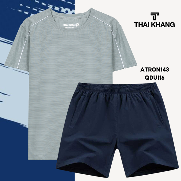 Bộ thể thao nam cổ tròn Thái Khang chất liệu vải thun lạnh B04