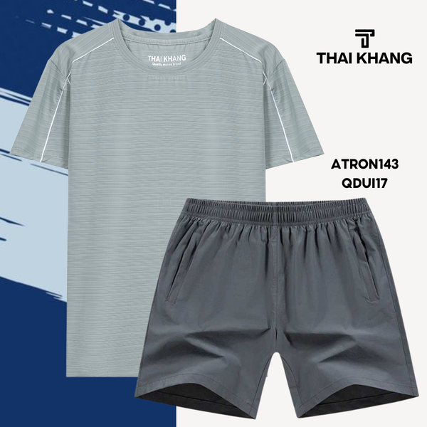 Bộ thể thao nam cổ tròn Thái Khang chất liệu vải thun lạnh B04