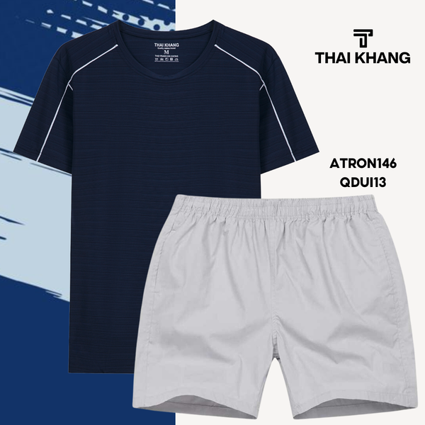 Bộ thể thao nam cổ tròn Thái Khang chất liệu vải thun lạnh B04