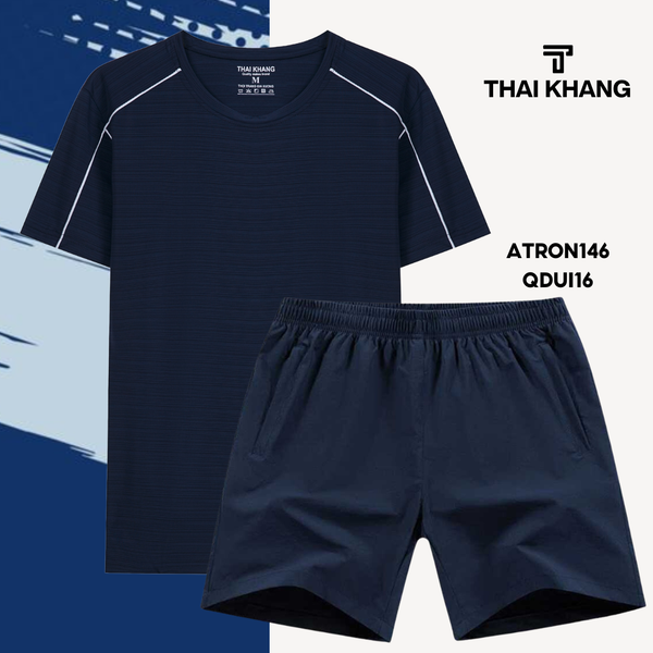 Bộ thể thao nam cổ tròn Thái Khang chất liệu vải thun lạnh B04