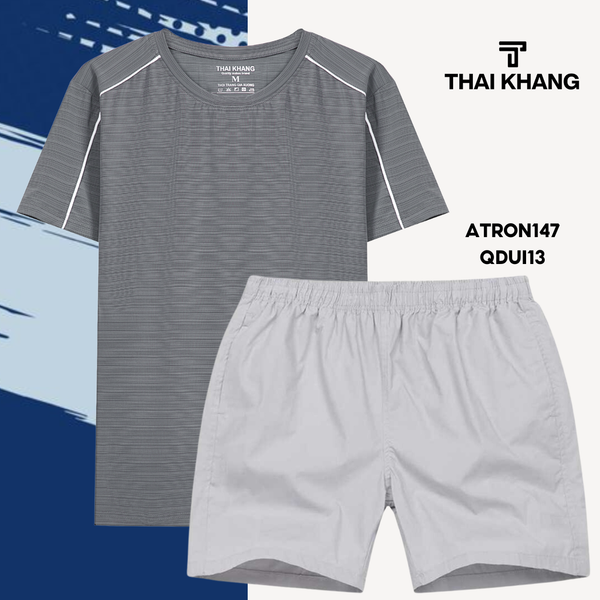 Bộ thể thao nam cổ tròn Thái Khang chất liệu vải thun lạnh B04