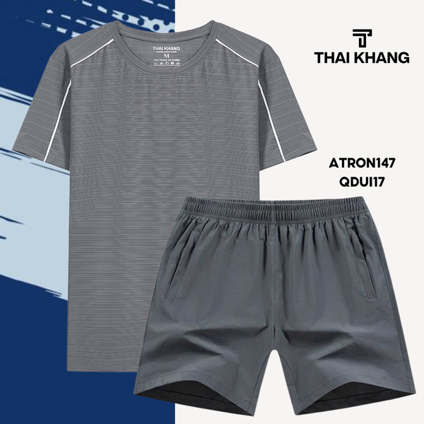 Bộ thể thao nam cổ tròn Thái Khang chất liệu vải thun lạnh B04