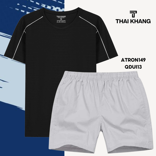 Bộ thể thao nam cổ tròn Thái Khang chất liệu vải thun lạnh B04
