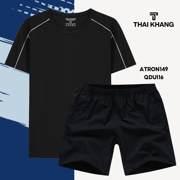 Bộ thể thao nam cổ tròn Thái Khang chất liệu vải thun lạnh B04