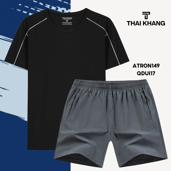 Bộ thể thao nam cổ tròn Thái Khang chất liệu vải thun lạnh B04