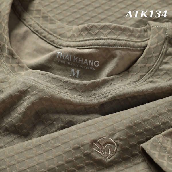 Áo thun cổ tròn nam ngắn tay Thái Khang vải vân dệt cao cấp ATK13