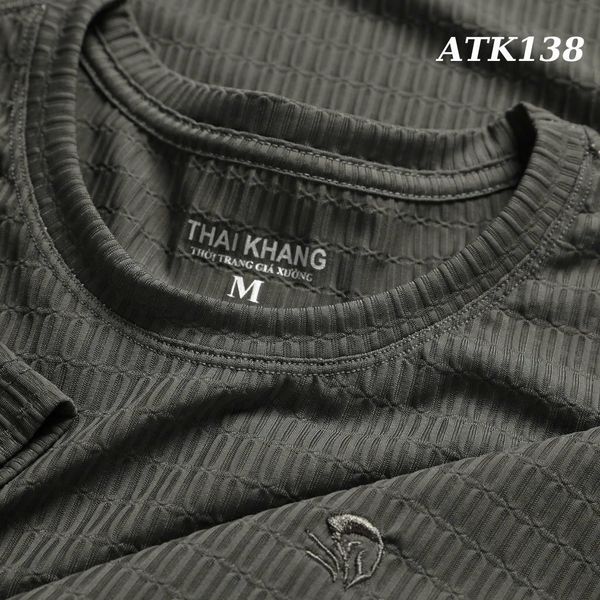 Áo thun cổ tròn nam ngắn tay Thái Khang vải vân dệt cao cấp ATK13