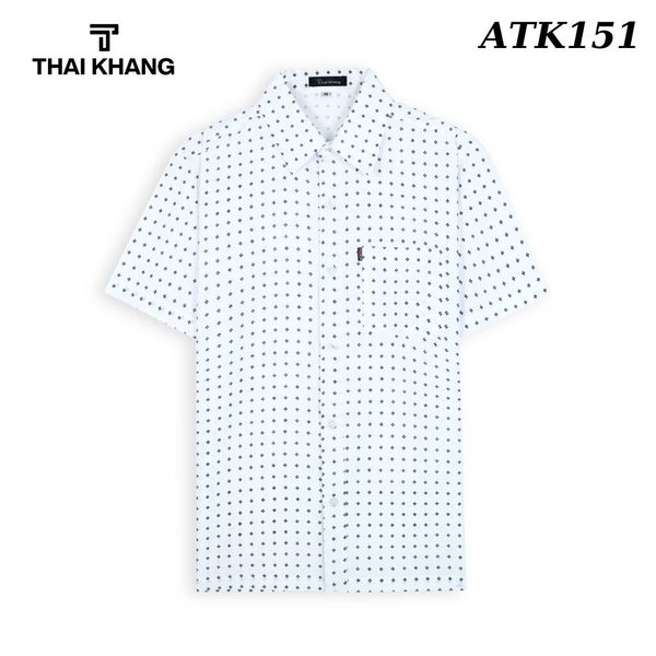 Áo sơ mi nam ngắn tay trung niên THÁI KHANG vải lụa ATK15