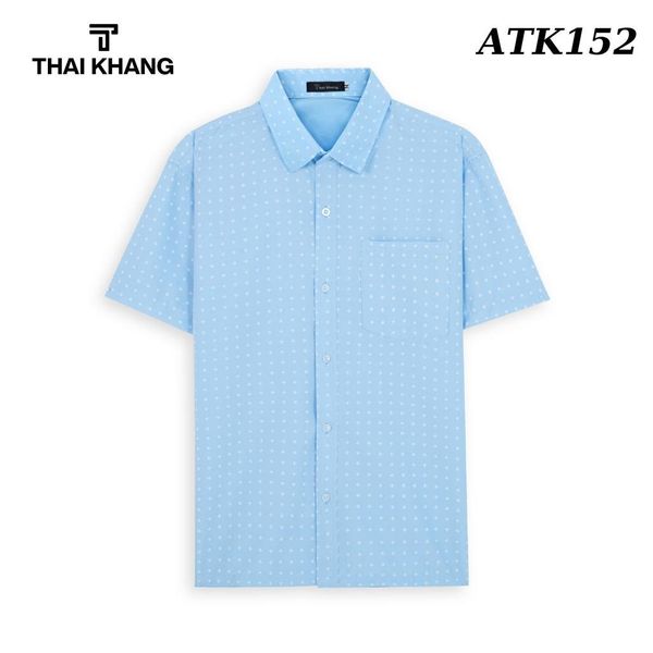 Áo sơ mi nam ngắn tay trung niên THÁI KHANG vải lụa ATK15