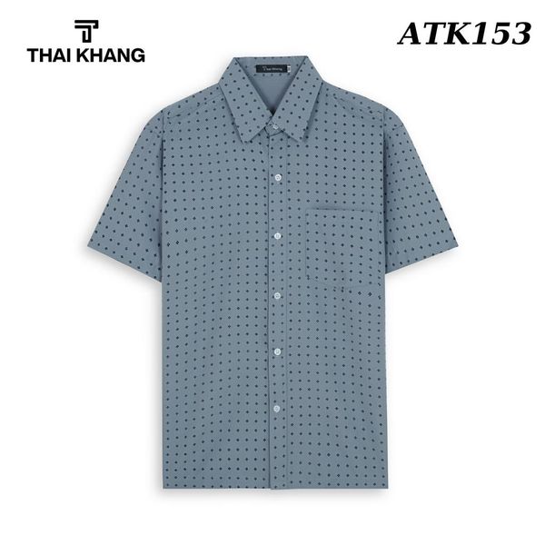 Áo sơ mi nam ngắn tay trung niên THÁI KHANG vải lụa ATK15