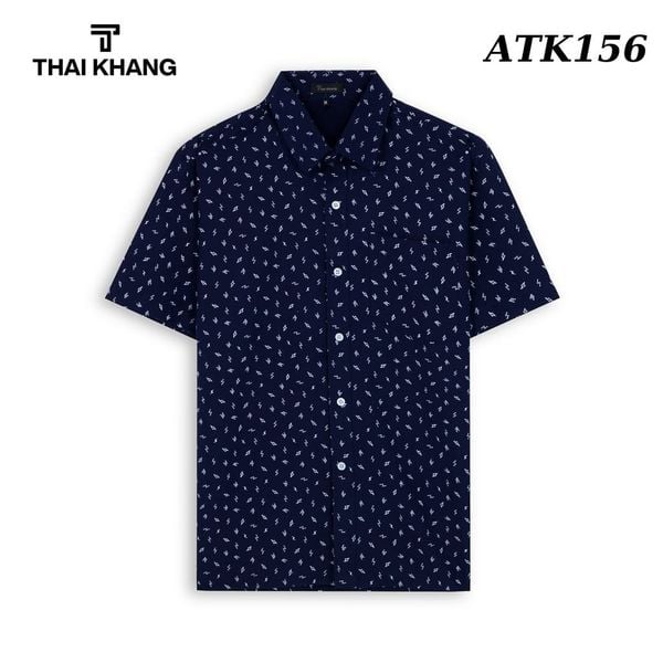 Áo sơ mi nam ngắn tay trung niên THÁI KHANG vải lụa ATK15