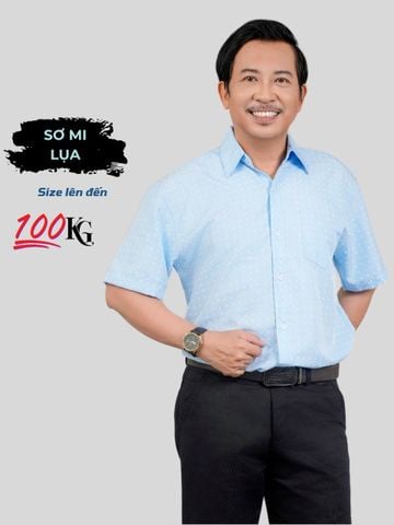 Áo sơ mi nam ngắn tay trung niên THÁI KHANG vải lụa ATK15