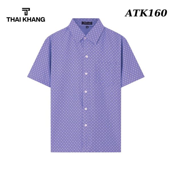 Áo sơ mi nam ngắn tay trung niên vải lụa co giãn  ATK16
