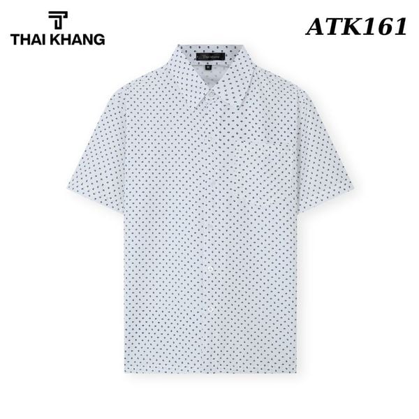 Áo sơ mi nam ngắn tay trung niên vải lụa co giãn  ATK16