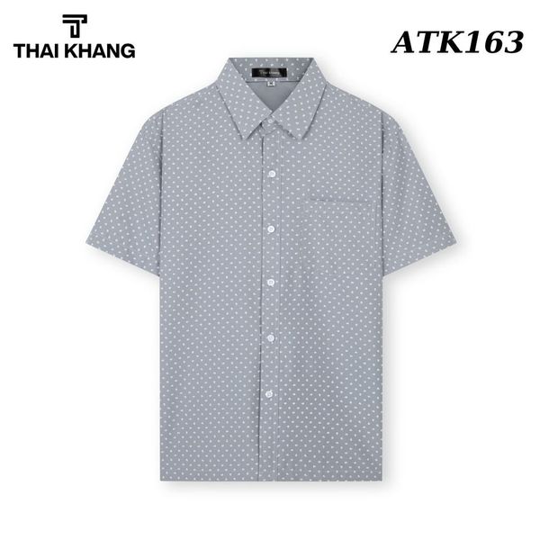 Áo sơ mi nam ngắn tay trung niên vải lụa co giãn  ATK16