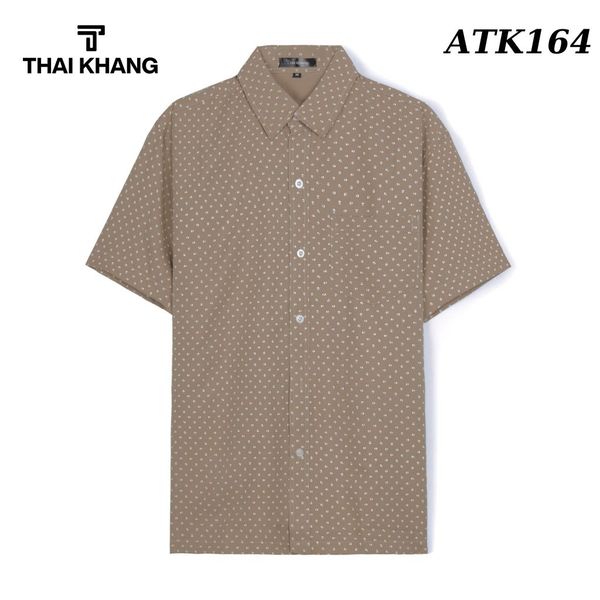 Áo sơ mi nam ngắn tay trung niên vải lụa co giãn  ATK16