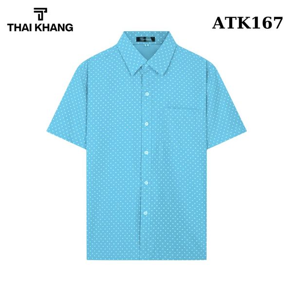 Áo sơ mi nam ngắn tay trung niên vải lụa co giãn  ATK16
