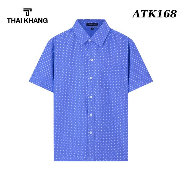 Áo sơ mi nam ngắn tay trung niên vải lụa co giãn  ATK16