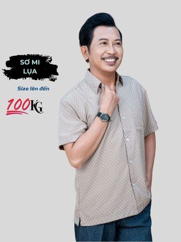 Áo sơ mi nam ngắn tay trung niên vải lụa co giãn  ATK16