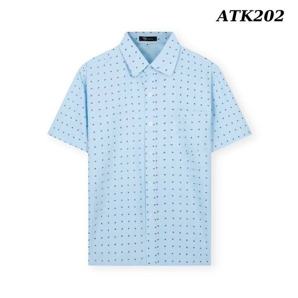 Áo sơ mi nam ngắn tay trung niên vải lụa co giãn ATK20