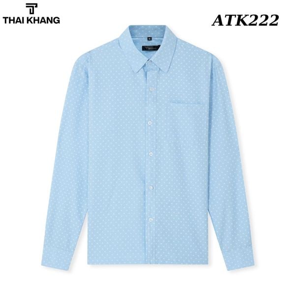 Áo sơ mi nam dài tay trung niên THÁI KHANG vải lụa ATK22