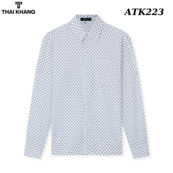 Áo sơ mi nam dài tay trung niên THÁI KHANG vải lụa ATK22