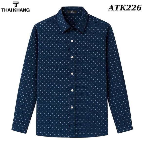 Áo sơ mi nam dài tay trung niên THÁI KHANG vải lụa ATK22