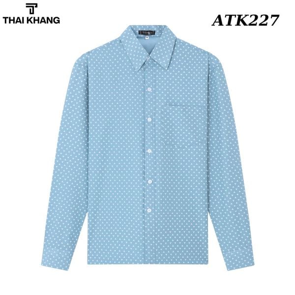 Áo sơ mi nam dài tay trung niên THÁI KHANG vải lụa ATK22