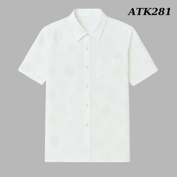 Áo Sơ Mi Nam Trung Niên Thái Khang Vải Xô Đũi Mềm Mát Họa Tiết In Chìm ATK28