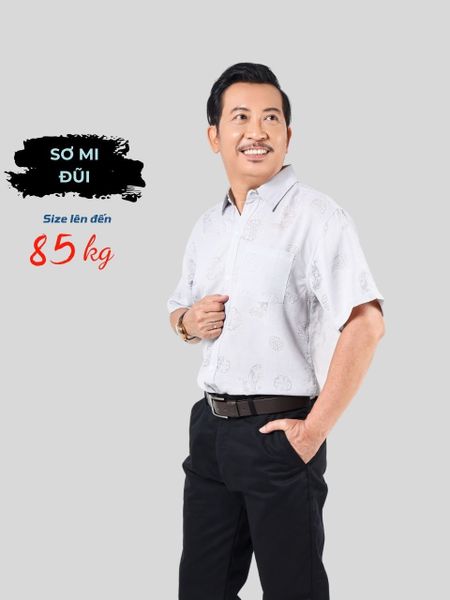 Áo Sơ Mi Nam Trung Niên Thái Khang Vải Xô Đũi Mềm Mát Họa Tiết In Chìm ATK28