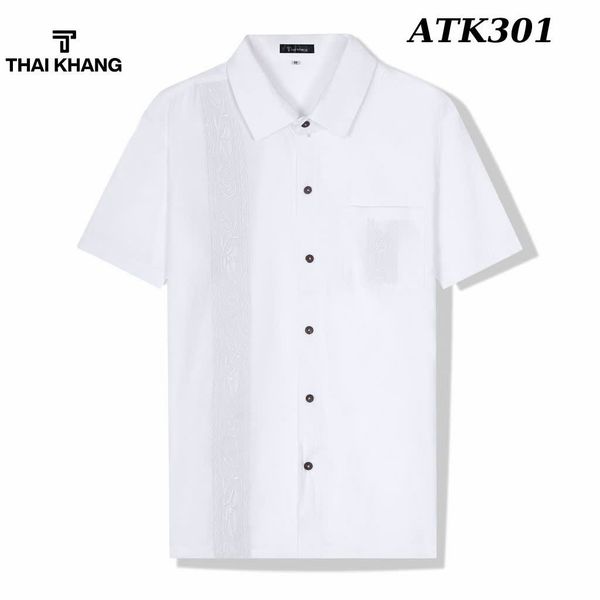 Áo sơ mi trung niên vải đũi ngắn tay ATK30