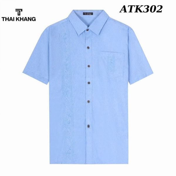 Áo sơ mi trung niên vải đũi ngắn tay ATK30