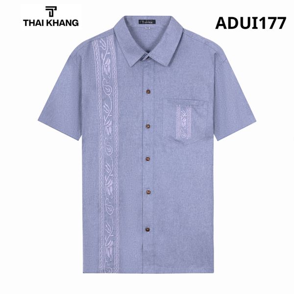 Áo sơ mi trung niên vải đũi ngắn tay ATK30