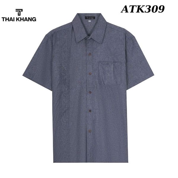 Áo sơ mi trung niên vải đũi ngắn tay ATK30