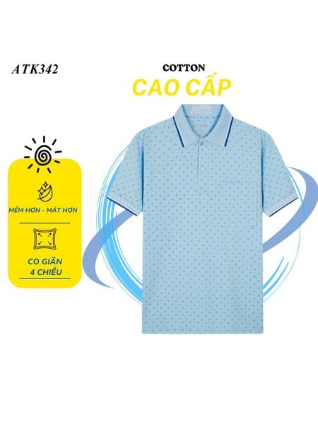 Áo polo nam trung niên Thái Khang cổ bẻ vải cotton ATK34