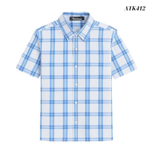 Áo sơ mi nam ngắn tay trung niên THÁI KHANG vải lụa co giãn ATK41