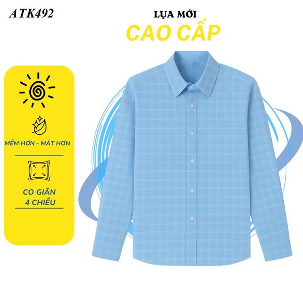 Áo sơ mi dài tay caro nam trung niên THÁI KHANG ATK49