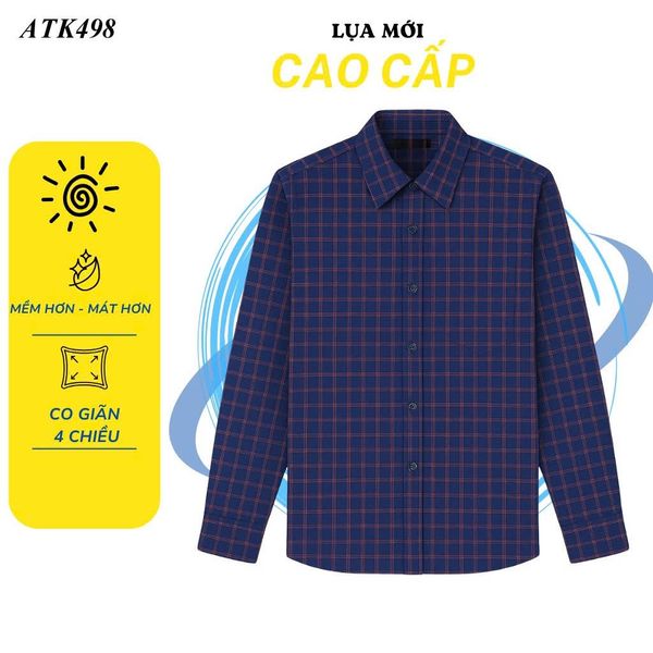 Áo sơ mi dài tay caro nam trung niên THÁI KHANG ATK49