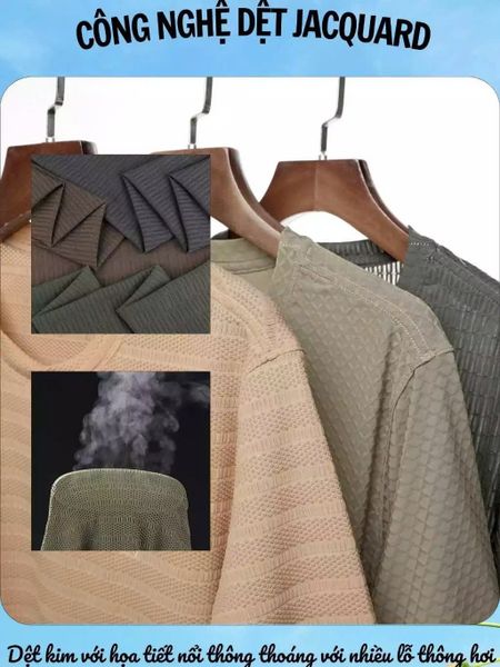 Áo thun cổ tròn nam ngắn tay Thái Khang vải vân dệt cao cấp ATK13