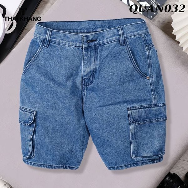 Quần short jean nam Thái Khang túi hộp nam trung niên QUAN03