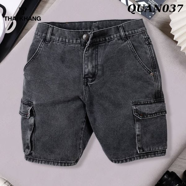 Quần short jean nam Thái Khang túi hộp nam trung niên QUAN03