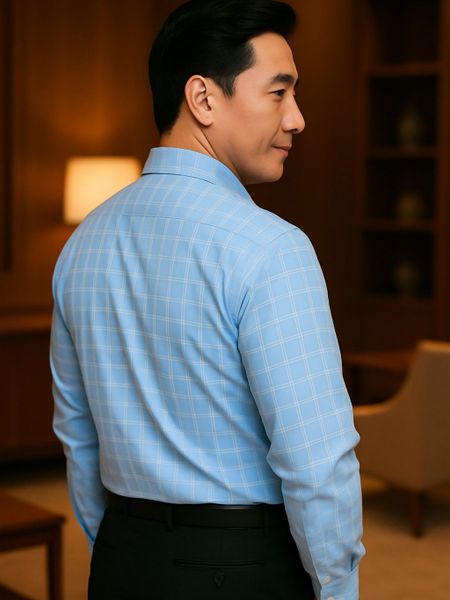 Áo sơ mi dài tay caro nam trung niên THÁI KHANG ATK49