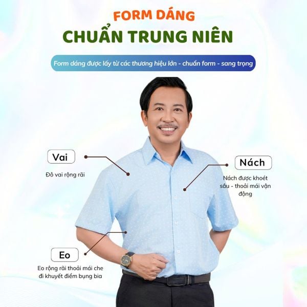 Áo sơ mi nam ngắn tay trung niên THÁI KHANG vải lụa ATK15