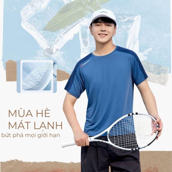 Bộ thể thao nam cổ tròn Thái Khang chất liệu vải thun lạnh B05